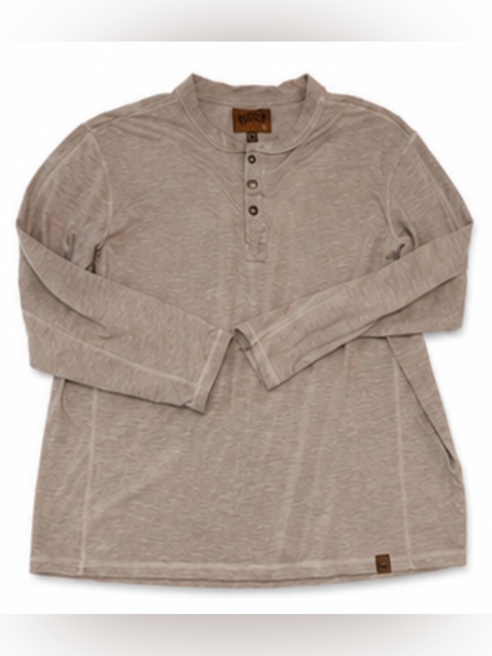 Vendor Men's Long-Sleeve Henley in Taupe Gray
